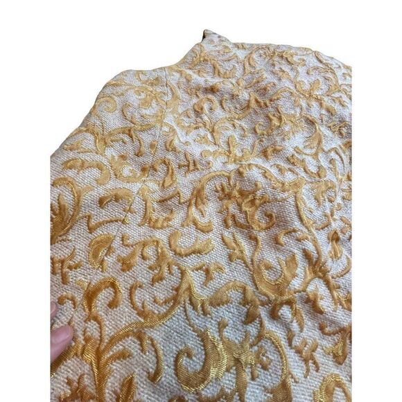 Vintage Don Sophisticates Women's Brocade Gold & Cream Buttoned ToP sz s - Picture 6 of 9